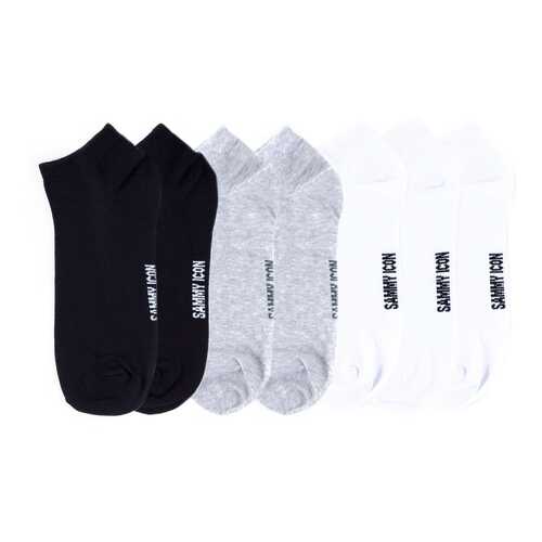 Комплект однотонных носков Sammy Icon Ankle Solid - 7 Pair Set - Black/Grey/White в Serge